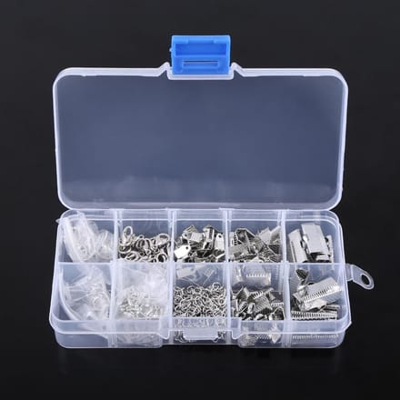 Sieraden knutselset set bevindingen benodigdheden accessoire assortiment in doos Silver gray
