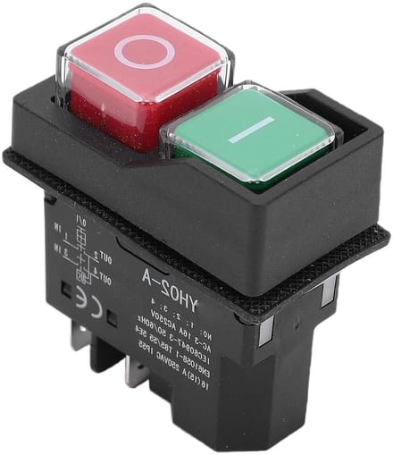 Noodstop Drukknopschakelaar - Elektromagnetische Schakelaar - Veilige Machine Bediening - Waterdicht IP65 - 16A 4-pins - Rood