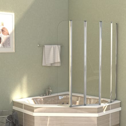 Vidaxl Paravent de Baignoire, 120 X 140 Cm, Verre Trempé, Transparent