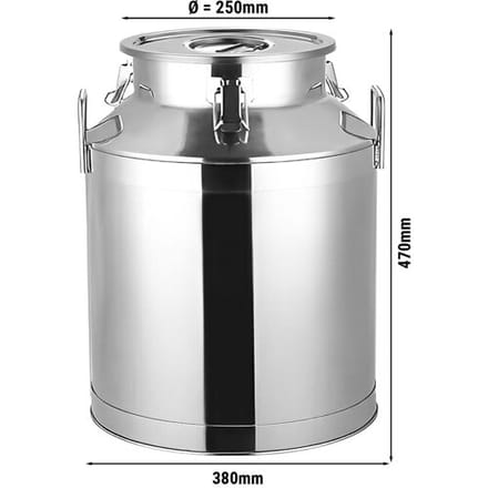 GGM Gastro Milchkanne mit Deckel - Edelstahl - 40 Liter