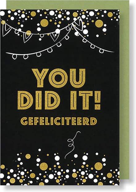 MGPcards - 6 Wenskaarten met gekleurde envelop - Geslaagd - You did it - 11,5 x 17 cm
