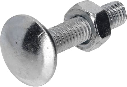 Slotbout met moer. M6 x 30mm. lang. Gegalvaniseerd. 50 stuks Houtbout. Ifix.