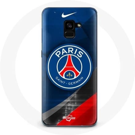 Coque - PSG Paris Saint Germain - Galaxy A8 Plus - Souple - Protection - Logo Bleu