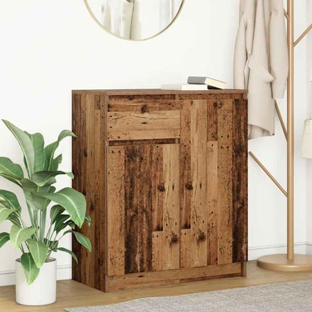 vidaXL - Dressoir - met - lade - 71x35x84 - cm - spaanplaat - oud - hout
