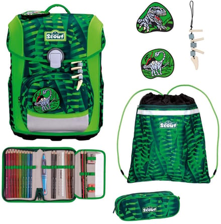 Scout schooltas Basic Neo Set 4-delig Danger Dino groen