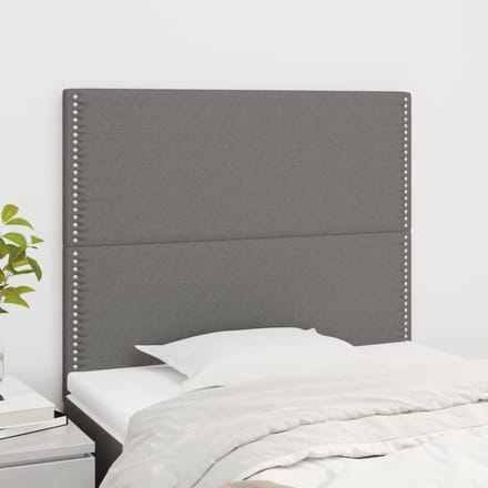 vidaXL - Hoofdbord - donkergrijs - 90x5x118/128 - cm - stof