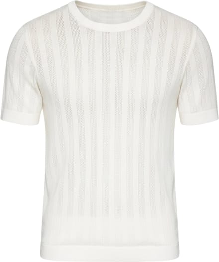 OMBRE T-shirt - Viscose - Korte Mouw - Effen Wit M