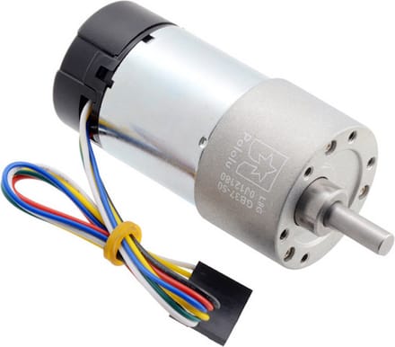 70:1 Metal Gearmotor 37Dx70L mm with 64 CPR Encoder (Helical Pinion) Pololu 4754