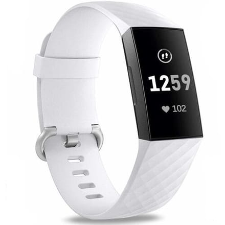 Fitbit Charge 3 silicone band (wit) - Afmetingen: Maat S