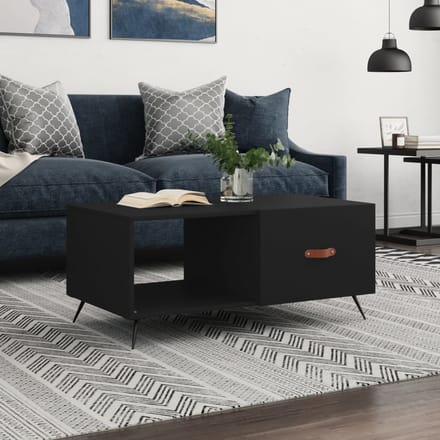 vidaXL - Salontafel - 90x50x40 - cm - bewerkt - hout - zwart