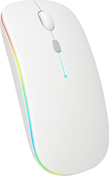 Nuvance Draadloze Muis LED - Bluetooth - Stil - Laptop & Gaming - Draadloos - Computermuis - Links & Rechtshandig - Wit