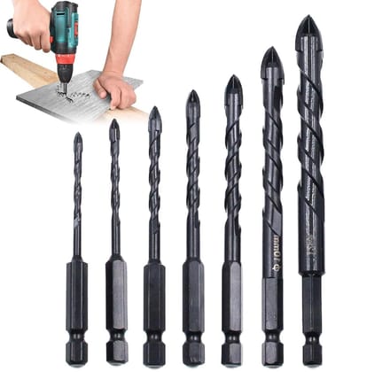 Tegelboor Set - Metaal Boren - Metselwerk Boren - Titanium Technologie - 7 Delig - Metaal