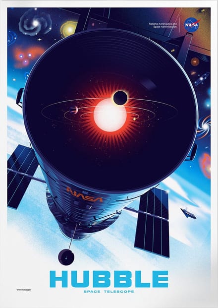 Hubble Space Telescope | Space, Astronomie & Ruimtevaart Poster | B2: 50x70 cm