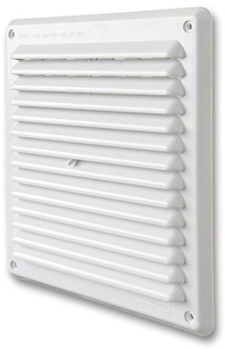 Rechthoekig Ventilatierooster van Kunststof - 204 x 230 mm, Wit, Overlappend