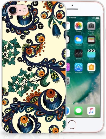 Siliconen Hoesje iPhone SE 2022 | SE 2020 | 8 | 7 Barok Flower