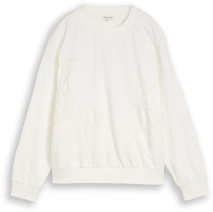 Tom Tailor - Loose fit sweatshirt met bloemenprint - Maat XXL - Whisper White