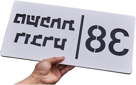 Acryl Huisnummer Bord - Naamplaat Deur - Adres Aangeven - 3D Drijvend Effect - 15x30cm - Wit Zwart