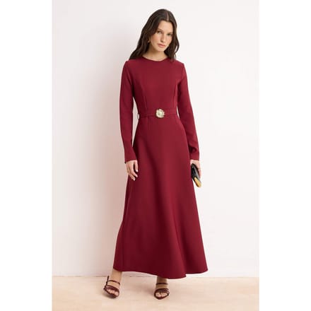 Dames maxi-jurk met platte bovenkant en hijab-model