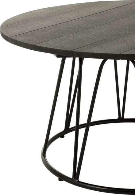 J-Line tafel Zoa - metaal/polyethyleen - zwart