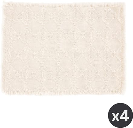 Tiseco - Placemat NOVA - SET/4 - boho - stof - 33x45 cm, ivoor