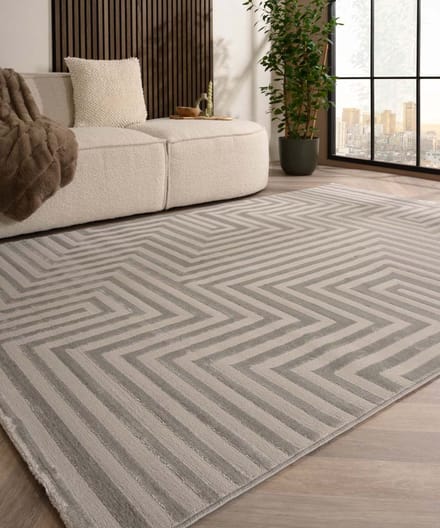 Scandinavisch vloerkleed - Serene Lys zilver 280x370