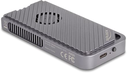 Delock USB 40 Gbps Enclosure for 1 x M.2 NVMe SSD in Gaming Style with LED and Fan - tool free