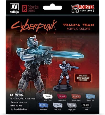 Trauma Team Cyberpunk Red Exclusive Doc Salvage Miniature + Verfset 72310