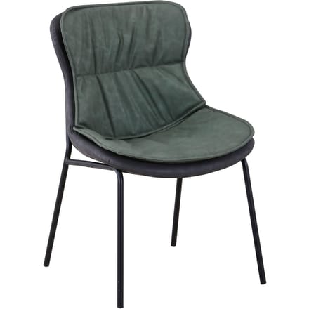 Floraya - Eetkamerstoel Brady - Groen/Donkergrijs - 64x54x84 cm - Maximaal draagvermogen 120KG