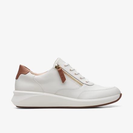 Un Rio Zip Witte Leren Sneakers