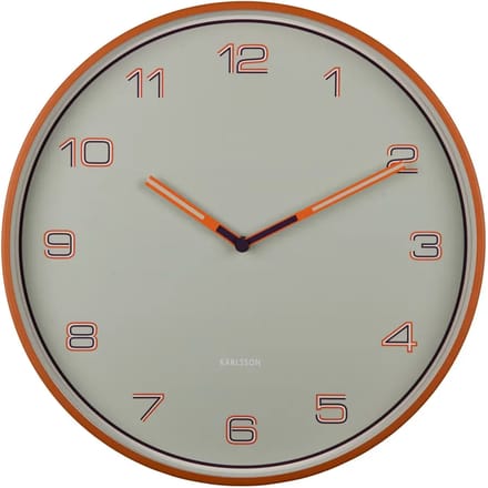 Karlsson Wandklok Lined Numbers - Oranje - Ø40cm - Wandklok Scandinavisch