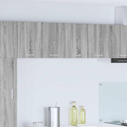 vidaXL - Hangkast - 2 - st - Grijs - Sonoma - en - Wit - Bewerkt - hout