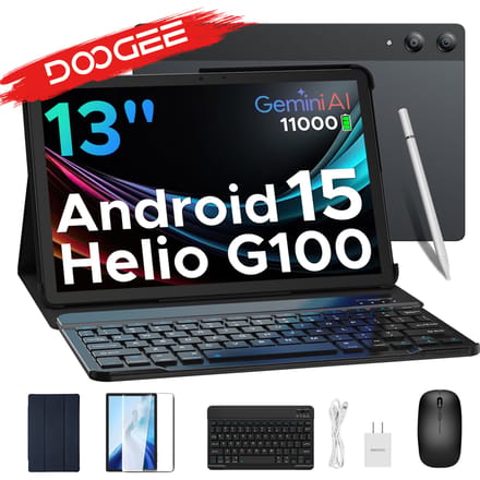 DOOGEE Tab E3 Pro Tablet 32GB+256GB Android 15 Gemini AI 13'' Scherm 7,9 mm Ultradun Helio G100 11000mAh Batterij Smart Pad