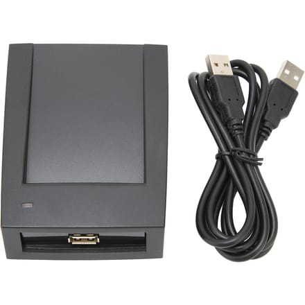 Lecteur de cartes à puce USB de bureau, lecture rapide (13,56 MHz), performances stables, grande compatibilité, base antidérapante. gray
