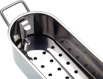 RVS visketel 61,5x18,5x10,5cm | inductie geschikt | ovenvast | inclusief deksel