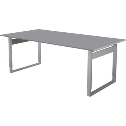 Vergadertafel Atwork grijs 200x100cm verstelbaar