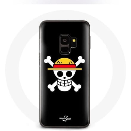 Coque - One Piece - Galaxy S9 - Souple - Manga - Tête de Mort - Noir noir