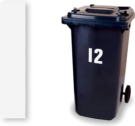 Huisnummer kliko sticker - Nummer 1 - wit groot - container sticker - afvalbak nummer - vuilnisbak - brievenbus - CoverArt