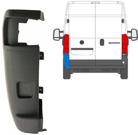 Hoek achterbumper 270 graden voor Citroen Jumper 2006-2018 / Links