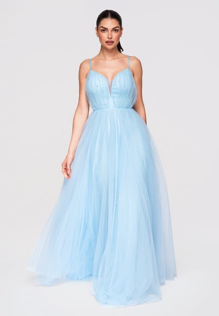 LARICA Jurk - Polyamide - Rits - Effen Blauw S