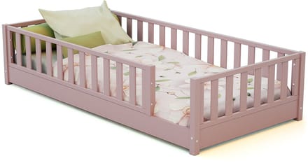 JURABABY - SONHO Kinderbed Vloerbed met matras - 90x190 - Poederroze