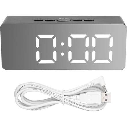 Huishoudelijk Bureau Multifunctionele LED Elektronische Digitale Wekker Make-up Spiegel gray