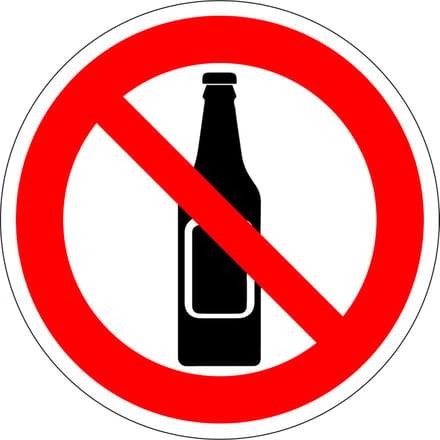 Verboden voor flessen sticker 100 mm