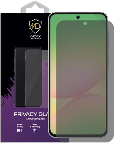MobyDefend Screenprotector - Geschikt voor Samsung Galaxy A36 / Galaxy A56 - HD Privacy Glass Screensaver