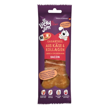 3x60g Lucky Jim Kauwbotten M Kaas & Collageen Bacon Hondensnacks
