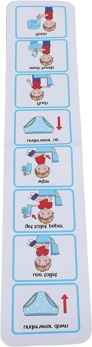 Visueel Schema - Zindelijkheidstraining Hulp - Kinderen Leren - Waterbestendig Oxford - 25 x 13 cm - Blauw