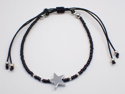 Colure® armband Miyuki matzwart met symbool Lucky Star