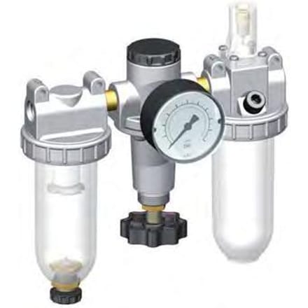 FRL 3-Delig G1/4'' 600l/min 0.5-10.0bar/7-145psi Auto Polycarbonaat Standaard 1
