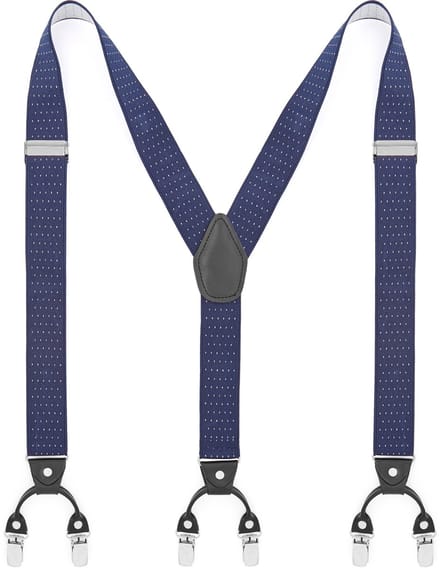 Brede Gestippelde Marineblauwe Clipbretels