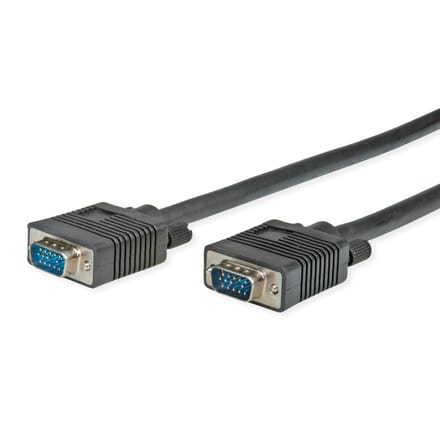 Secomp S3604 VGA-kabel VGA Aansluitkabel VGA-stekker 15-polig, VGA-stekker 15-polig 6 m Zwart Afgeschermd