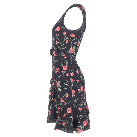 Michael Kors Collectie Bloemenprint Mini-jurk met Ceintuur in Multicolor Viscose